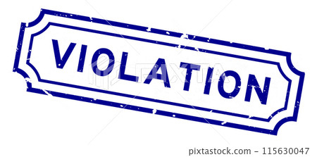 Grunge blue violation word rubber seal stamp on white background 115630047