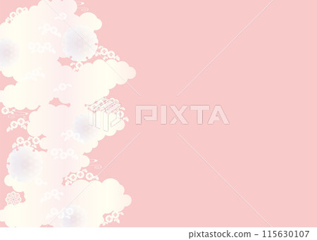 Background material-Japanese pattern morning glory 2022-35 vector 115630107