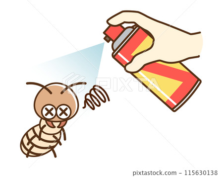 Illustration of spraying insecticide_termites 115630138