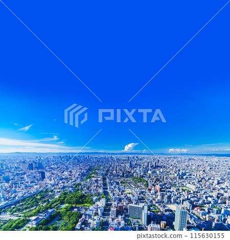 A panoramic view of the Osaka plains and the Osaka cityscape from Minami [Kansai cityscape] 115630155