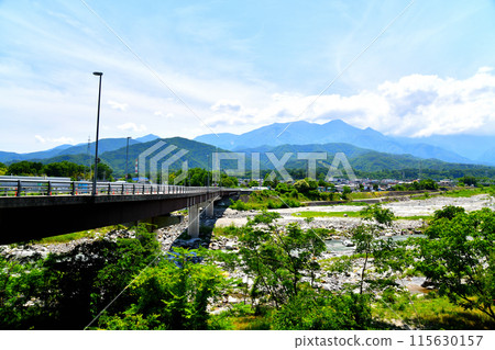 Kamanashigawa Bridge / Looking towards Mukawacho from near the Kamanashigawa River (Hokuto City, Yamanashi Prefecture) [2024.6] 115630157