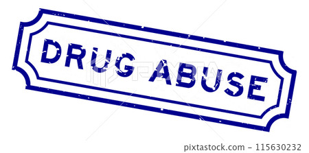 Grunge blue drug abuse word rubber seal stamp on white background 115630232