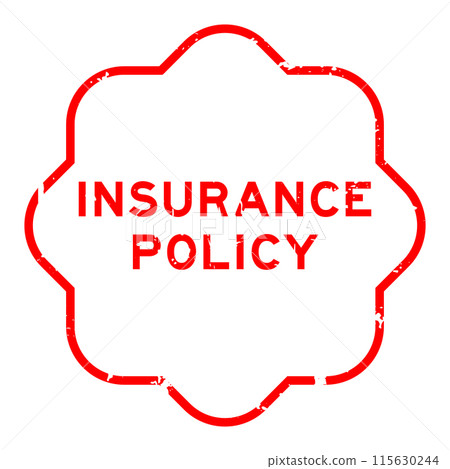 Grunge red insurance policy word rubber seal...-插圖素材 [115630244] - PIXTA圖庫