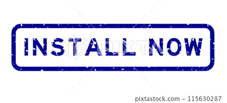 Grunge blue install now word square rubber seal stamp on white background Grunge blue install now word square rubber seal stamp on white background 115630287