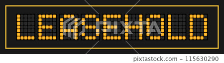 Orange color led banner in word leasehold on black background 115630290
