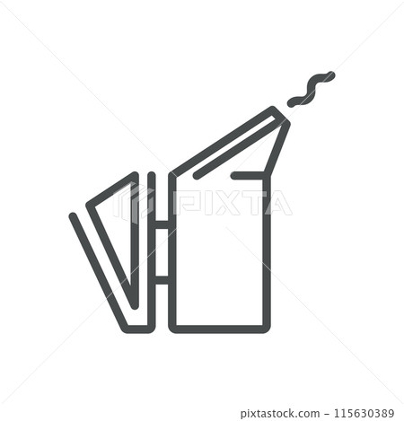 Bee Smoker Icon. Thin Line Illustration of a Beekeeper's Flow Smoker, Tool Used in Beekeeping to Calm Bees and Reduce Aggression. 115630389