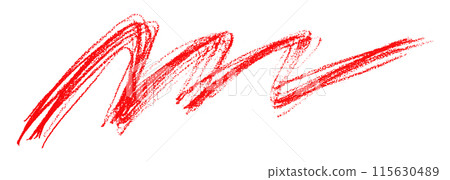Red pencil strokes isolated on white background. 115630489