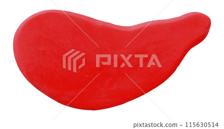 Plasticine is a red brush isolated on a white background. 115630514