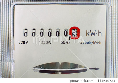 Electric Meter Display, Concept of Rising Power Bills Electric Meter Display, Concept of Rising Power Bills 115630783