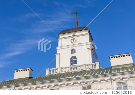Minsk City Hall exterior, tower clock 115632018