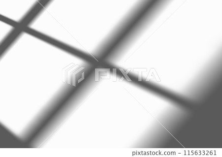Shadow from window, overlay effect. Realistic gray shadow on white background. Applicable for product presentation, photos, backdrop. Sun light, rays. 3D render. Shadow from window, overlay effect. Realistic gray shadow on white background. Applicable for product presentation, photos, backdrop. Sun light, rays. 3D render. 115633261