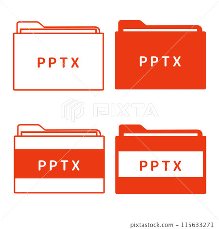 File extension PPTX icon set of 4 115633271