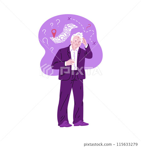 Old man suffers from Alzheimer's disease. Old man suffers from Alzheimer's disease. 115633279