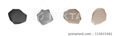 3D stone podium, grey and brown presentation rock stands, showcase pedestal, glossy boulder platform vector set top view 3D stone podium, grey and brown presentation rock stands, showcase pedestal, glossy boulder platform vector set top view 115633362