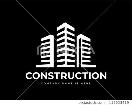 construction company logo with building 115633419