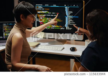 Developers Discussing Programming Code Developers Discussing Programming Code 115633944