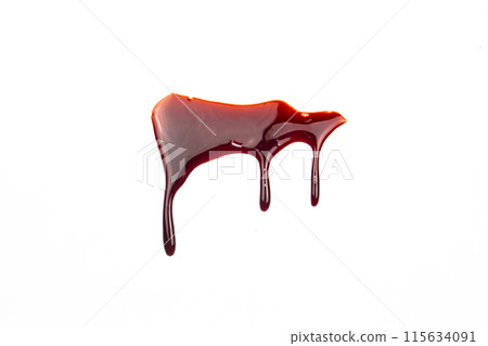 A blood spatter. A blood flowing down. Bloody pattern. Concepts of blood can be used in design A blood spatter. A blood flowing down. Bloody pattern. Concepts of blood can be used in design 115634091
