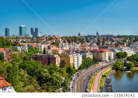 Panorama of the city on a sunny day. Prague, Czech Republic 115634142