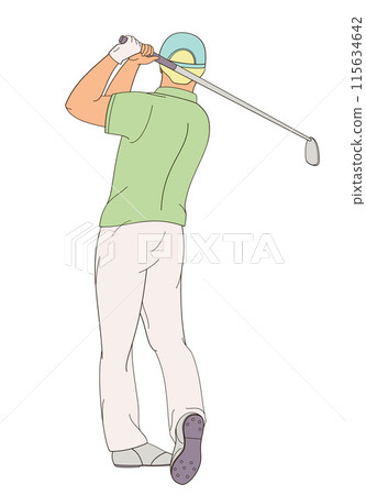 golf player male character with club 115634642