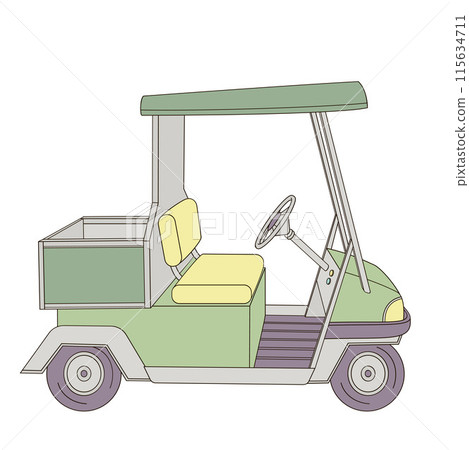 golf buggy cart color vector illustration 115634711