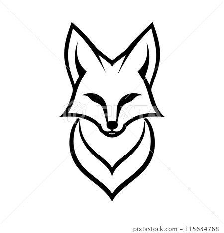Fox logo or modern line icon. Vector line art and icon design with bold outline. Black and white Pixel Perfect minimalistic symbol isolate white background. Creative logotype Fox logo or modern line icon. Vector line art and icon design with bold outline. Black and white Pixel Perfect minimalistic symbol isolate white background. Creative logotype 115634768