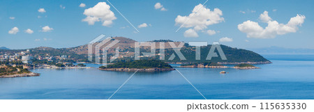 Ksamil town on shore (Albania). 115635330