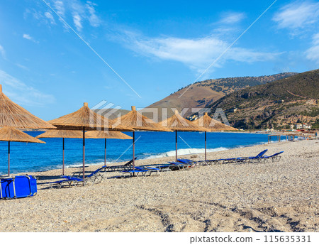 Summer morning beach (Albania). Summer morning beach (Albania). 115635331