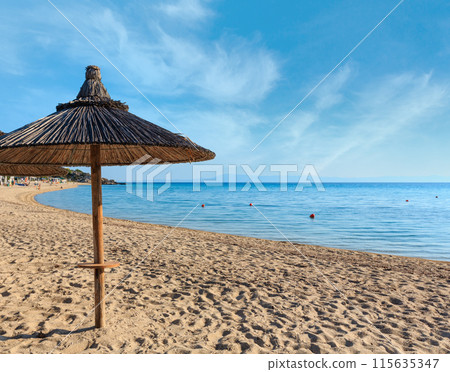 Summer morning beach (Chalkidiki, Greece). 115635347