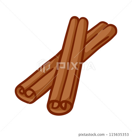 Cinnamon sticks illustration. Delicious traditional tasty spice. 115635353
