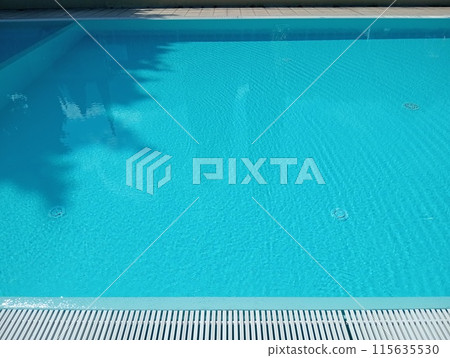 empty outdoor swimming pool in summer 115635530