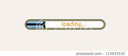 Loading bar concept. Progress data for upload or download. Techmology concept. Vector art.Vector art. Loading bar concept. Progress data for upload or download. Techmology concept. Vector art.Vector art. 115635535