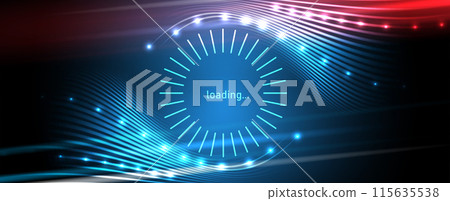 Loading bar concept. Progress data for upload or download. Techmology concept. Vector art.Vector art. Loading bar concept. Progress data for upload or download. Techmology concept. Vector art.Vector art. 115635538