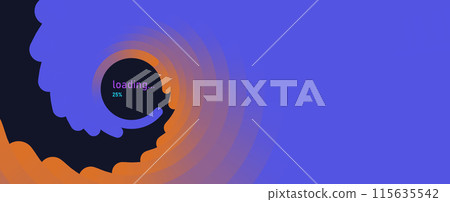 Loading bar concept. Progress data for upload or download. Techmology concept. Vector art.Vector art. Loading bar concept. Progress data for upload or download. Techmology concept. Vector art.Vector art. 115635542