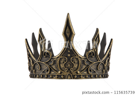 Ancient king or queen crown isolated on white background with clipping path Ancient king or queen crown isolated on white background with clipping path 115635739