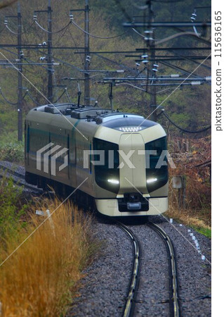 春雨初春的會津道路順利行駛…特快【自由會津】500系 春雨初春的會津道路順利行駛…特快【自由會津】500系 115636165