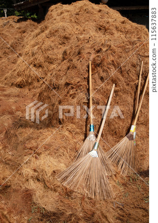 coconut coir rope making with traditional process 115637883