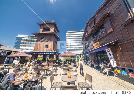 "Tokyo" Toyosu bustling with tourists, a scene packed with visitors 115638370