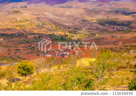 Madagascar life along roads. 115638939