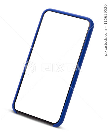 Studio shot of Smartphone with blank white screen for Infographic, Business, App, png 115639520