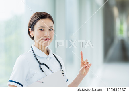 A female medical worker. 115639587