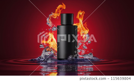 Perfume Bottle with Water and Fire Effects 115639804