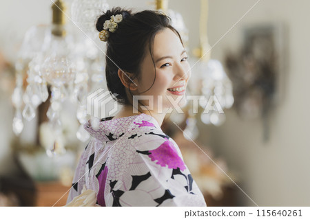 A woman in a yukata 115640261