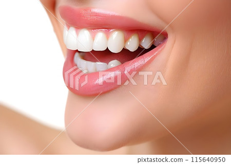 White, neat and healthy teeth 1 AI-generated image 115640950