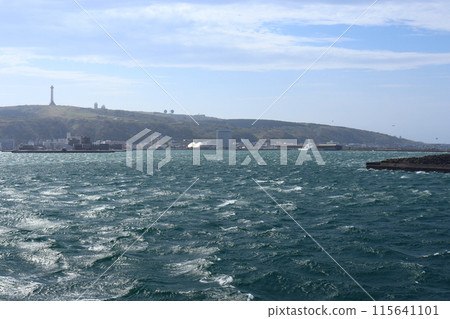 View of the city from offshore Wakkanai Port 115641101