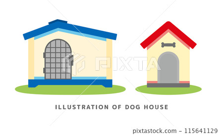 A set of cute dog cage materials with a triangular roof A set of cute dog cage materials with a triangular roof 115641129