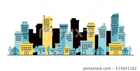 城市建築和可愛城市景觀的簡單現代背景圖 115641162