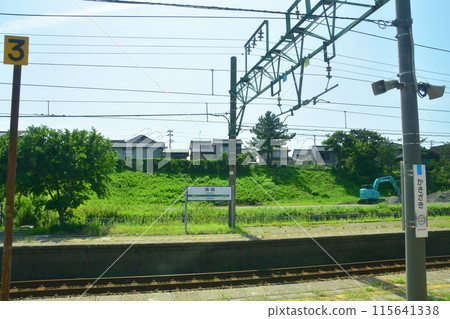 View from the train window from Naoetsu Station to Kashiwazaki Station on the JR East Shinetsu Main Line (Summer 2022) View from the train window from Naoetsu Station to Kashiwazaki Station on the JR East Shinetsu Main Line (Summer 2022) 115641338