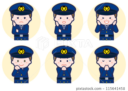 Male police officer pose set_04 115641458
