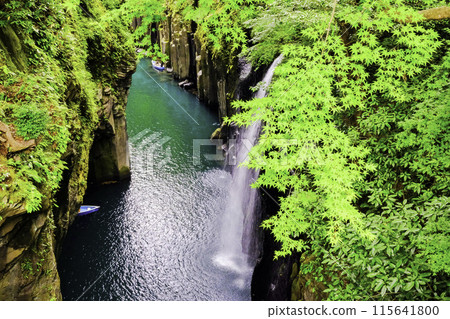 Manai Falls dyed in fresh greenery 115641800
