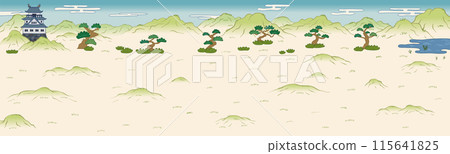 Sengoku period battle picture scroll background illustration 115641825